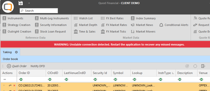 Front End Unstable Connection Detection