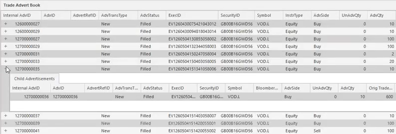 Monitor External Trade Advertisements In Trading FE